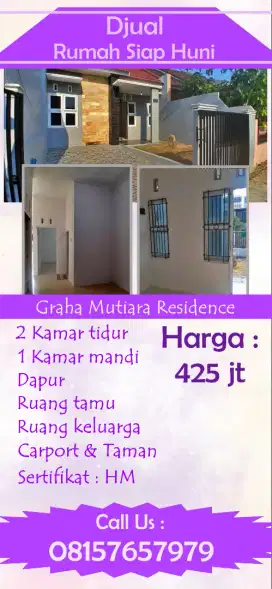 Dijual Cepat Rumah Murah Bagus Graha Mutiara Residence