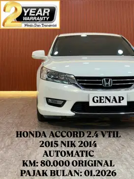 [ KM ORIGINAL ] ACCORD VTIL 2015 NIK 2014 AUTOMATIC