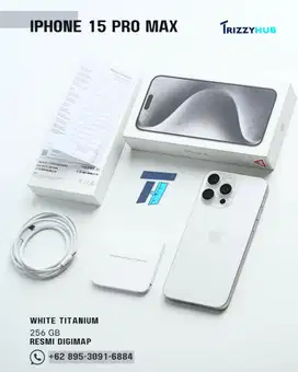 Iphone 15 Pro Max 256 GB White Titanium Like New Garansi On