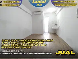 Jual Rugi! Studio UNFURNISHED Sudah Ada  Penyewa, SHM Di Bassura City