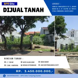 Dijual Tanah Strategis di Meruya Ilir - LT 394m², 3 SHM, Bebas Banjir