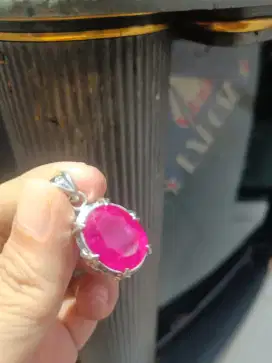 Batu Rubi red pink Ruby liontin