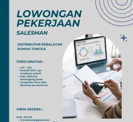 Dibutuhkan segera salesman