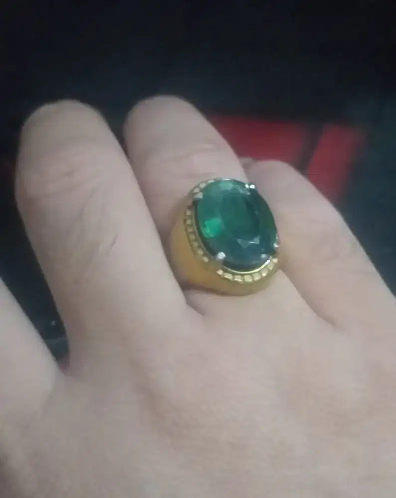 Cincin Batu Natural Green Kyanite