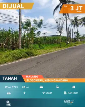 Dijual Tanah Lokasi Tlogowaru Kedung Kandang Malang