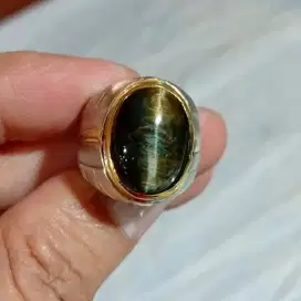 Batu Tiger Eye Quartz ada Phenomena Cat Eye 8.35 ct NTE memo Skylab
