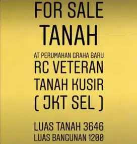 Rumah Mewah jual Murah Hitung Tanah GRAHA BARU Jakarta Selatan