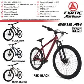 Sepeda Gunung Exotic UK 27,5 sdah 2x9speed berkualitas