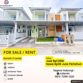 Dijual Rumah 2 Lantai di Glory View Batam Center