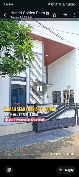 Murah mewah cakep full renovasi. Semi furnish. Bs KPR/cash. Kereenn