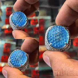 Cincin Natural Blue (Swiss Blue) Topaz