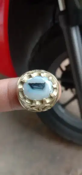 Cincin Batu Akik Motif Saron