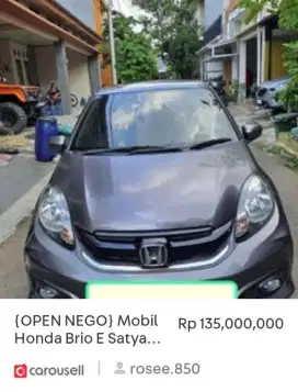 {OPEN NEGO} Mobil Honda Brio E Satya Manual 2018
