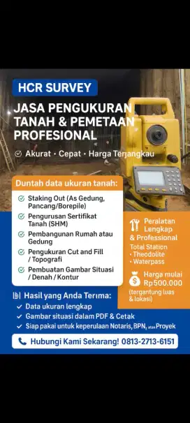 Jasa Pengukuran Tanah & Pemetaan