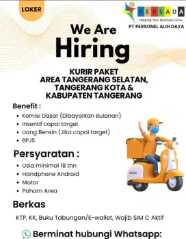 Lowongan kerja kurir motor driver delivery paket
