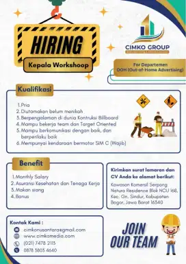 Loker Kepala Workshop