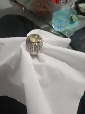Cincin perak batu yakut natural
