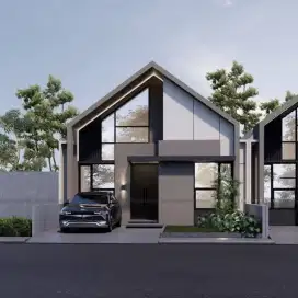 Rumah 1 setengah lantai harga selantai di depok nempel jalan raya