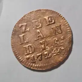 Koin Tahun Pertama 1724 VOC LUCTOR ZEELAND BELANDA