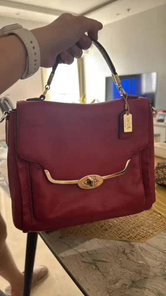 Coach Madison Glitter Lizard Sadie Flap Satchel from USA!