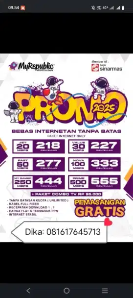 PEMASANGN WIFI MYREPUBLIK  MURAH SEKOTA PALEMBANG & BISA DIPAKAI RAME²
