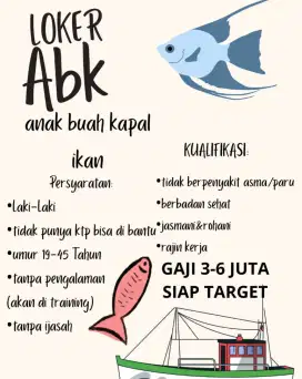 Butuh cpt ABK Kapal ( Jakpus)