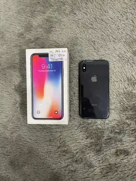 IPhone X 256GB Gray lengkap Fullset BH 100% Sinyal Permanent