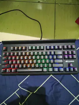 Keyboard Mechanical dA Gaming LED Meca Fighter Mekanikal Switch Blue