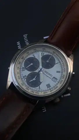 Seiko Chronograph Alarm 7t32 Roman Numeric Panda Vintage