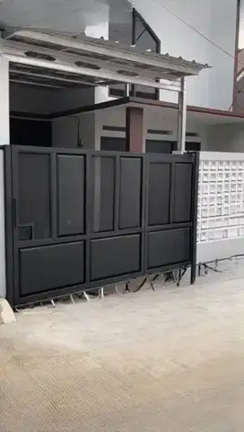 pagar geser bahan plat aesthetic model terbaru