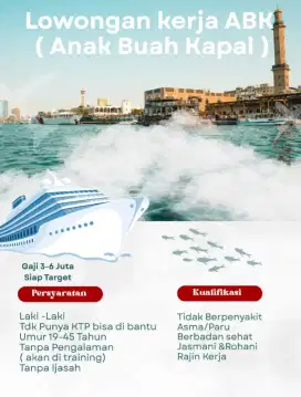Butuh cepat ABK Kapal ( Jabar)