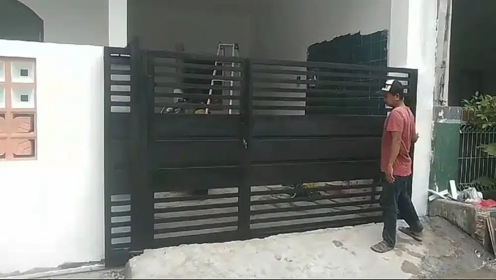 pagar rumah geser besi galvanis anti karat