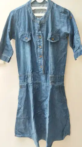 dress denim wanita