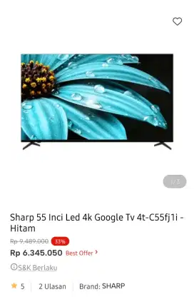 Sharp led google tv 55 inci