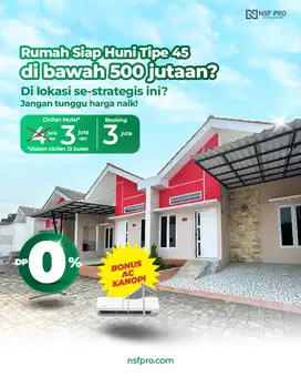 Rumah Redy discount cicilan 12bln x 1jt