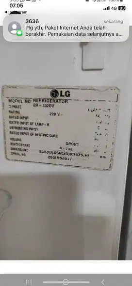 KULKAS LG 2 PINTU