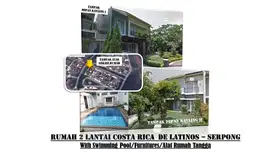 DIJUAL RUMAH 2 LANTAI & TANAH COSTA RICA DE LATINOS SERPONG