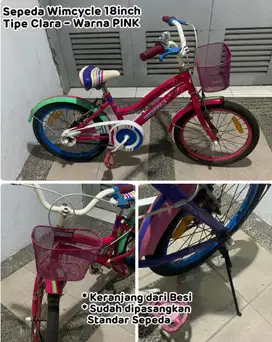 JUAL : SEPEDA WIMCYCLE 18inch TIPE CLARA - PINK