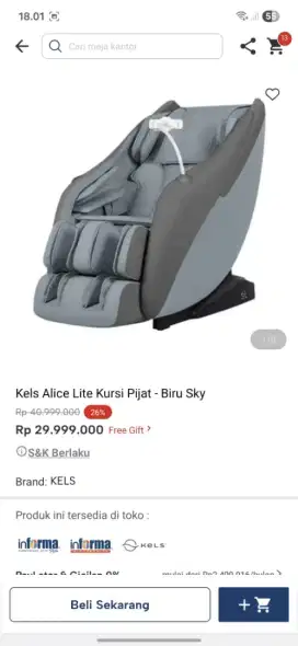 Ready stok kursi pijat promo