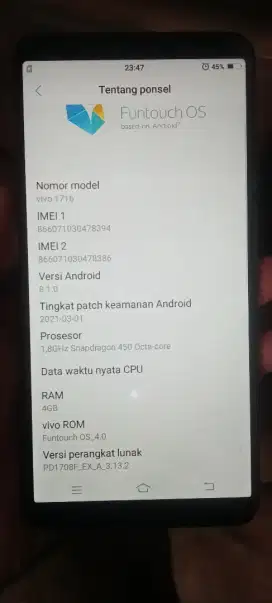 Hp second Vivo RAM 4