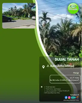 Dijual Tanah Daerah Bakti Arifin Ahmad Pekanbaru Kota!