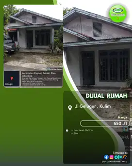 Dijual Rumah Dan Tanah Siap Bangun Daerah Gelugur Kulim!