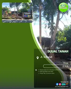 Dijual Tanah Jalan Srikandi Siap Bangun Lokasi Sangat Strategis!