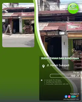 Dijual Tanah dan Bangunan Daerah Melati 700an Tengah Kota Pekanbaru!