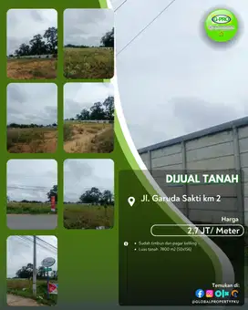 Dijual Tanah Garuda Sakti KM2 Siap Bangun Sudah Timbun!