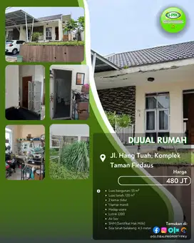 Dijual Rumah Daerah Hangtuah Komplek Taman Firdaus Siap Huni!