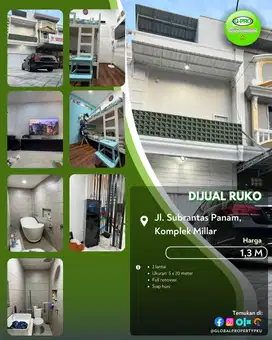 Dijual Ruko Komplek Millar Jalan Subrantas Panam!