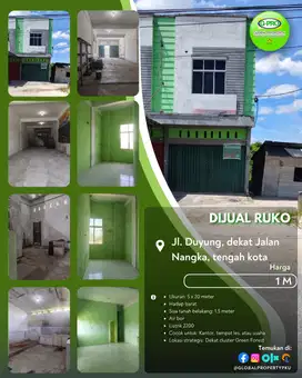 Dijual Ruko Di Tengah Kota Daerah Duyung Dekat Jalan Nangka!