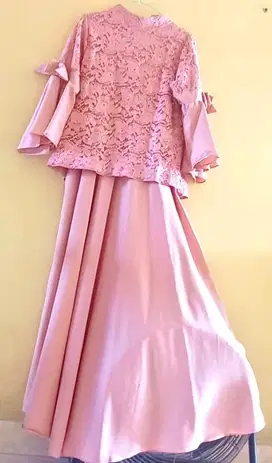 Baju panjang dress kondangan wanita | Long dress | Atasan pink magenta
