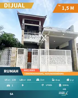 Dijual Rumah 2 Lantai Dekat Exit Tol di Cemorokandang Malang
